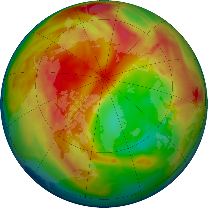 Arctic ozone map for 04 February 2010